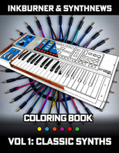 Load image into Gallery viewer, Inkburner & Synthnews - Coloring Book Vol. 1: Classic Synths