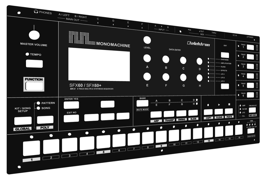 Audio Parasites Monomachine Black and White Faceplate