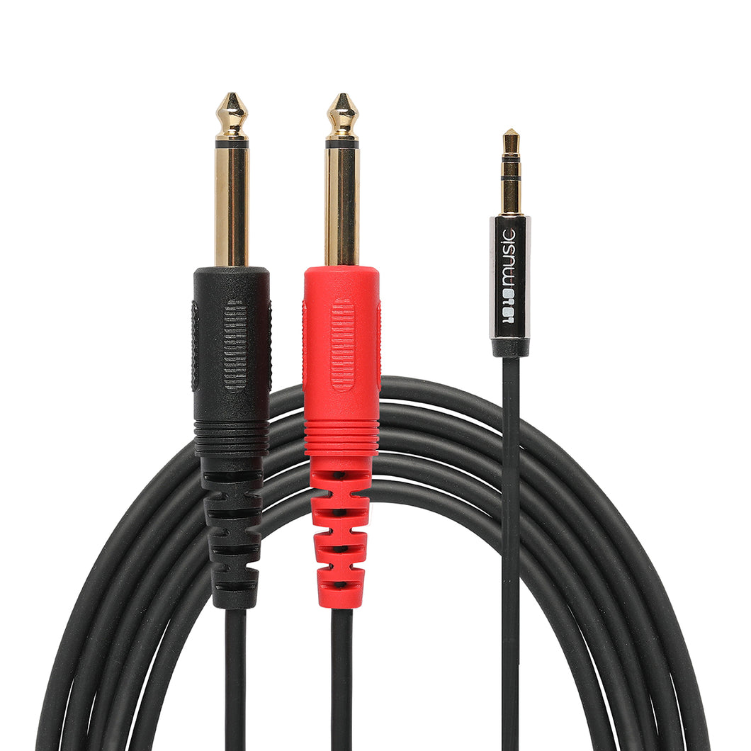 1010music 3.5 mm Male to 6.35 mm Male Stereo Breakout Cable