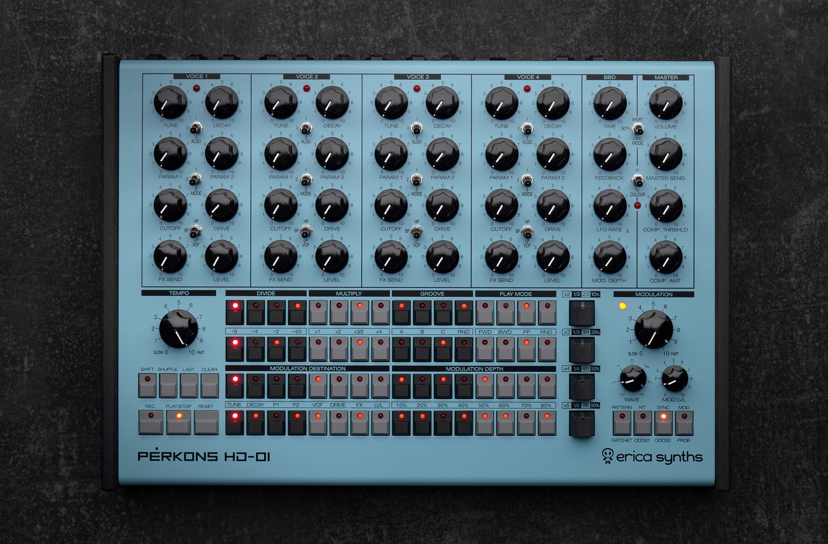 Erica Synths PĒRKONS HD-01 Blue – Mission Synths
